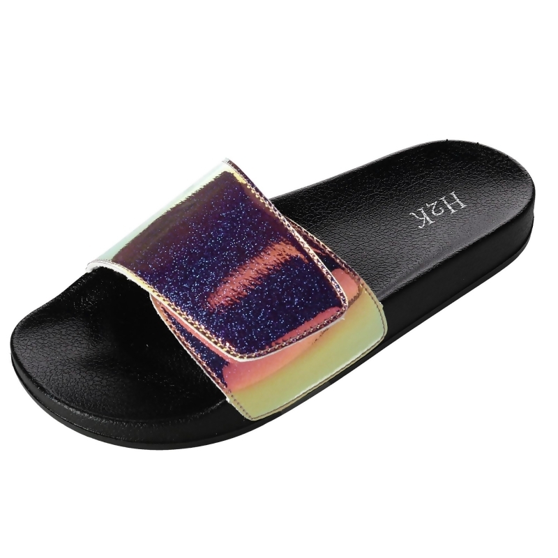 Anna Holo Iridescent Slide Slipper 