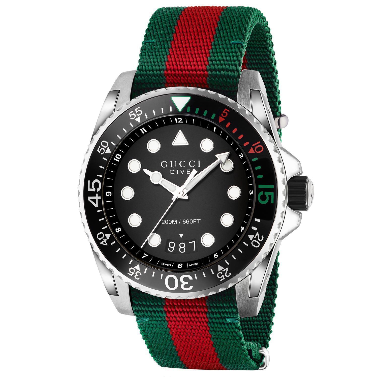 Gucci Men's Dive Black Dial Watch - YA136209A