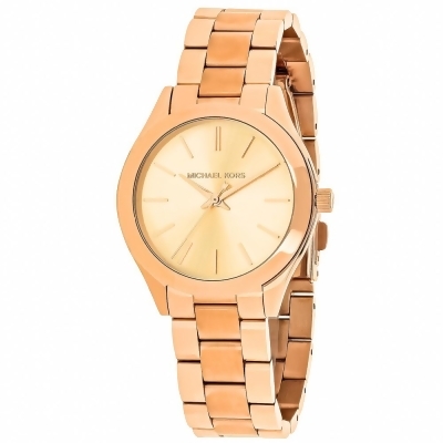 Michael Kors Women's Slim Runway Rose Gold Dial Watch - MK3513 