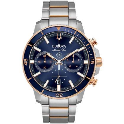 Bulova Men's Marine Star Blue Dial Watch - 98B301 