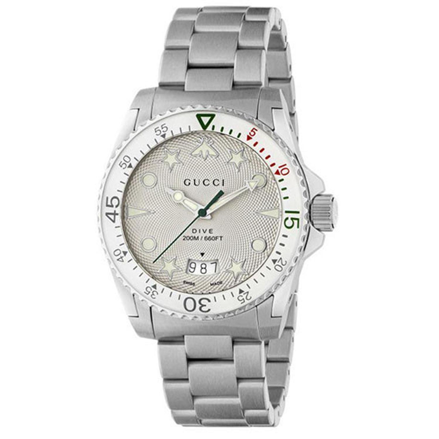 Gucci Men's Dive Silver Dial Watch - YA136336
