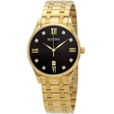 Bulova Men's Classic Black Dial Watch - 97D108 