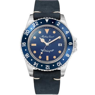 Mathey Tissot Men's Vintage Blue Dial Watch - H900ALBU 