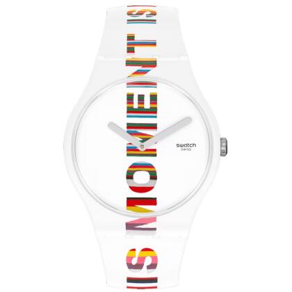 Swatch Men's Originals Swatch Art Peace Hotel Time's Magic White Dial Watch - SUOZ330 