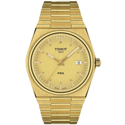 Tissot Men's PRX Gold Dial Watch - T1374103302100 