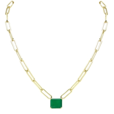 JADE - Solitaire Paperclip Necklace Go to SHOPGLOBAL.COM