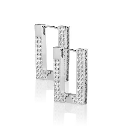 RUE – Pavé Rectangle Hoop Earrings Go to SHOPGLOBAL.COM