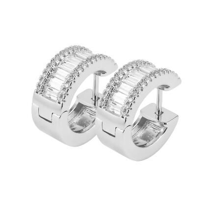 OPHELIA – Baguette Channel Set Huggie Earrings Go to SHOPGLOBAL.COM