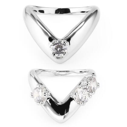 LEXI – Prong Set V-Shaped Ring Duo Go to SHOPGLOBAL.COM