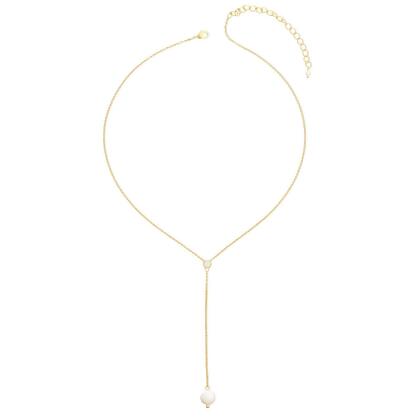 AVA – Dainty Freshwater Pearl Drop Lariat Necklace Go to SHOPGLOBAL.COM