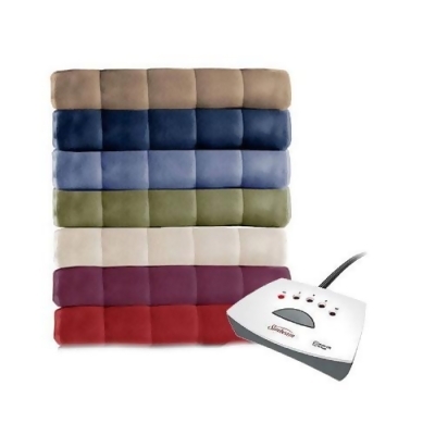 Sunbeam Soft Quilted Fleece Electric Heated Warming Blanket - Assorted Colors/Sizes Washable Auto Shut Off 5 Heat Settings 
