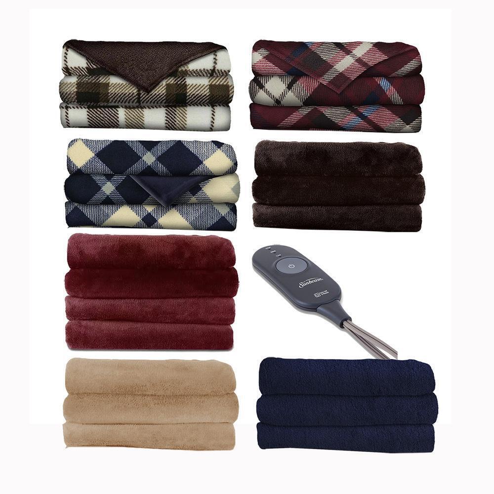 Sunbeam Microplush Electric Heated Throw Blankets TB16 - Assorted Colors