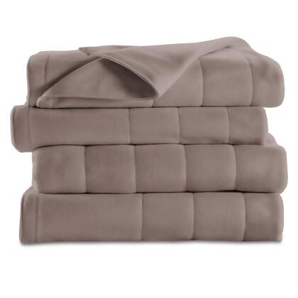 Sunbeam Royal Dreams Twin Quilted Fleece Electric Blanket Seashell Washable Auto Shut Off 5 Heat Settings 