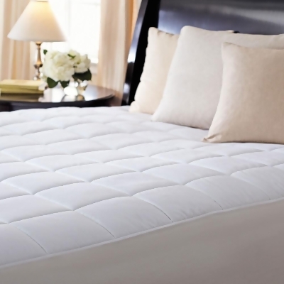 Slumber Rest Premium Soft Quilted Heated Electric Mattress Pad Box Pattern SC7 Twin White Washable Auto Shut Off 20 Heat Settings 