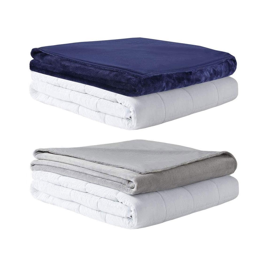 MP2 Glacier Weighted Blanket with Nano-Ceramic Beads Reversible Cooling & Warm Cover for Hot and Cold Sleepers
