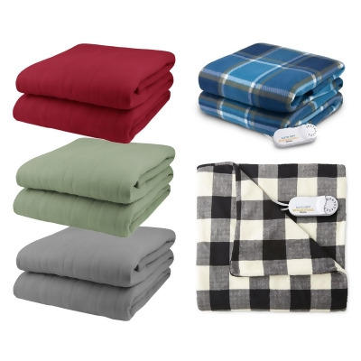 Pure Warmth Comfort Knit Fleece Electric Heated Warming Throw Blanket Washable Auto Shut Off 10 Heat Settings 