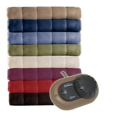 Sunbeam Heated Electric Blanket Royal Dreams Quilted Fleece Twin Full Queen King 