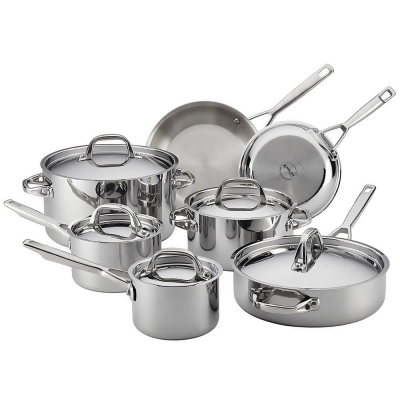 Anolon 30822 Tri-Ply Stainless 12-Piece Cookware Set 
