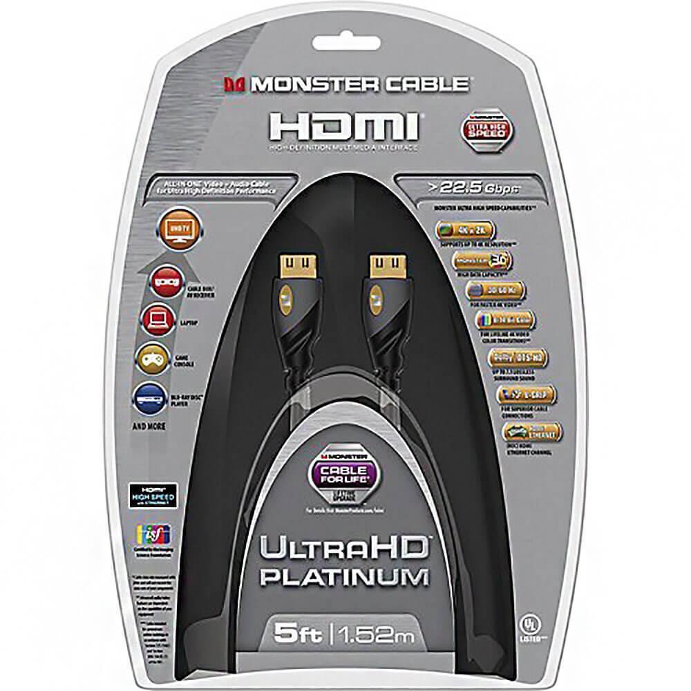 Monster MCPLATUHD5 Platinum 5 Ft. 4K Ultra HD HDMI Cable