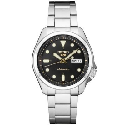 Seiko SRPE57 5 Sports 24-Jewel Stainless Steel Watch with Black Dial 