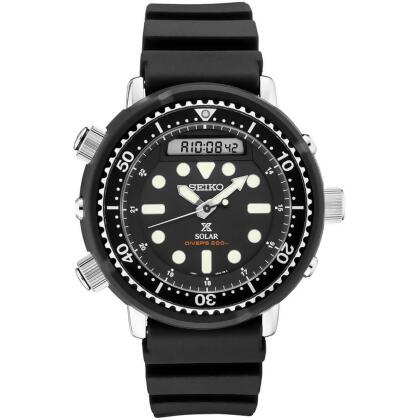Seiko SNJ025 Prospex inchArnie inch Tuna Dive Watch - Metal Black 