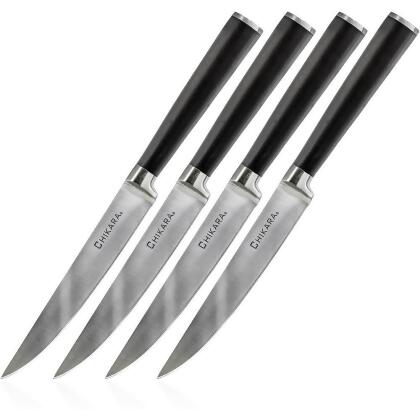 Lot Of 3 Ginsu Knives Solid Black Handle