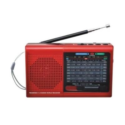 Supersonic SC1080BT Portable AM/FM Radio - Red 