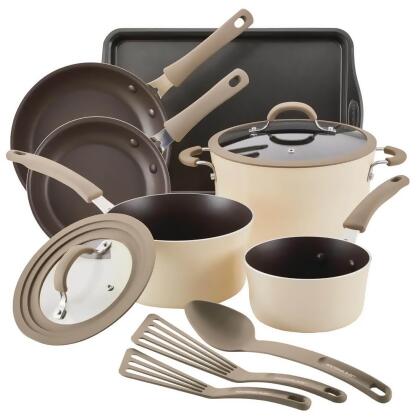 Rachael Ray 14786 11-Piece Nonstick Cookware Set - Almond 