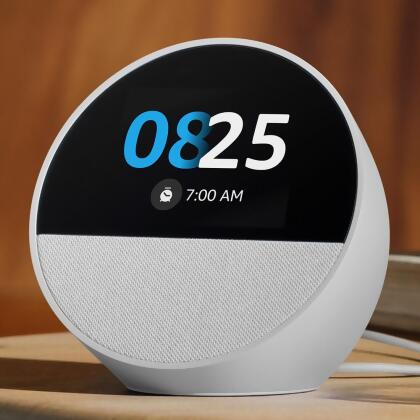 Amazon ECHOSPOTWH Echo Spot 2024 Smart Alarm with Alexa - Glacier White alternate image