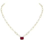 SCARLETT - Petite Solitaire Paperclip Necklace