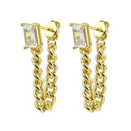 EMERSON – Emerald Cut Rope Loop Earrings 