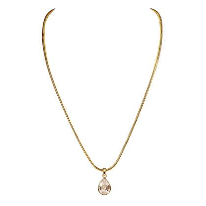 GEORGINA – Bezel Set Pear Necklace 