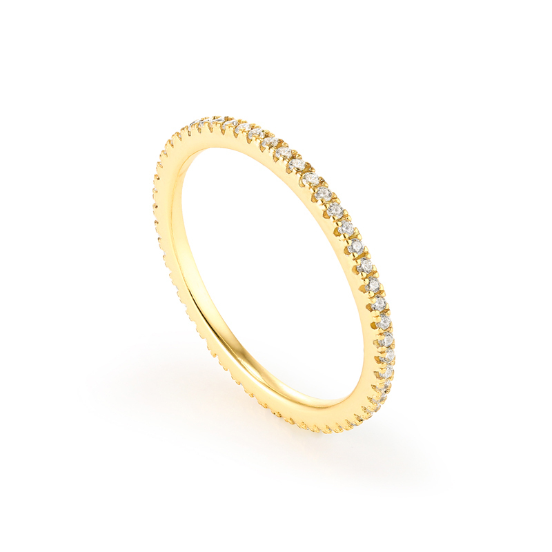 Closeup of Layered Angie - Eternity Band in gold