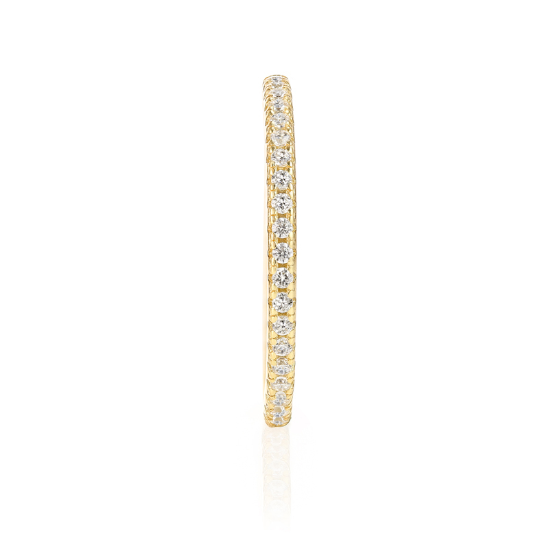 Closeup of Layered Angie - Eternity Band in gold, straight-on view