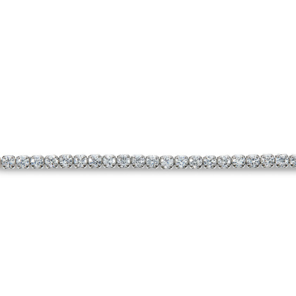 Closeup of Layered AYVA - Round Cut Tennis Choker in silver