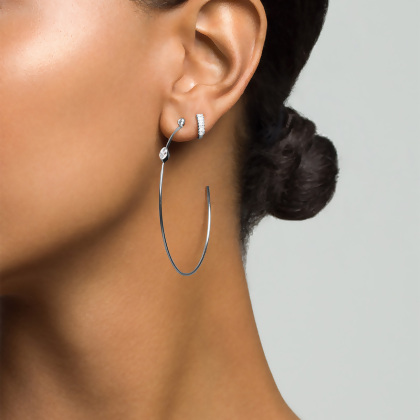 GEO - Mini Baguette Huggie Earrings alternate image