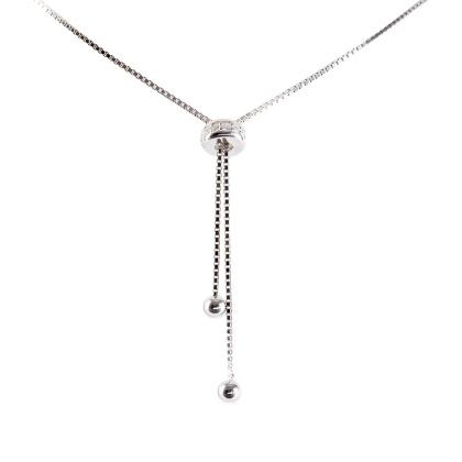 Closeup of Layered AYVA - Round Cut Tennis Choker clasp in Silver
