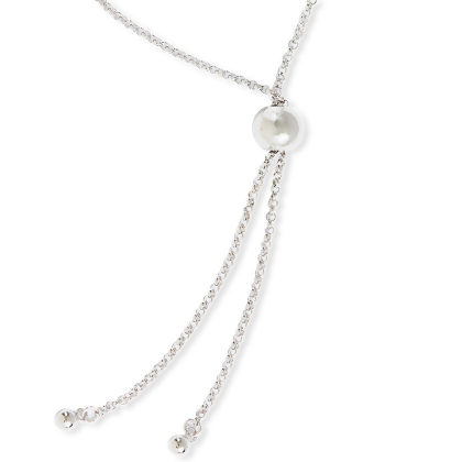 Closeup of Layered BRIA Round Cut Tennis Bracelet slider clasp in Silver