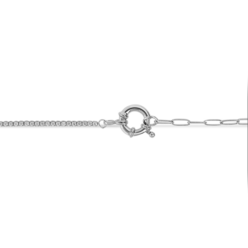 Layered 2” Extender Chain for ARIA - Multi Use Link and Stone Choker, in silver