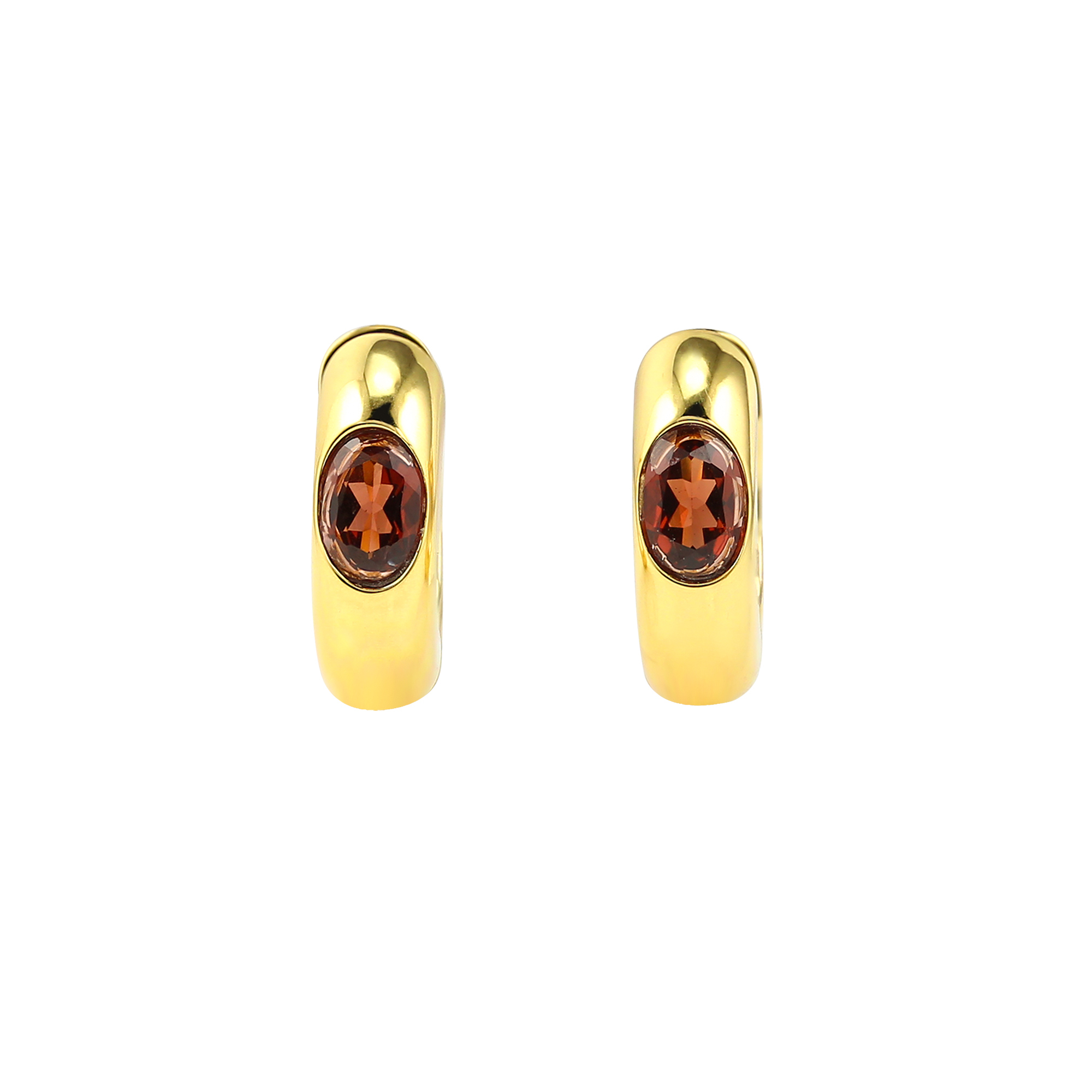 ROSALIND – Garnet Vermeil Huggie Earrings alternate image