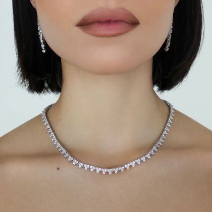 CHARLOTTE – Cluster Tennis Necklace alternate image