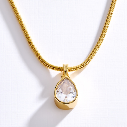 GEORGINA – Bezel Set Pear Necklace alternate image