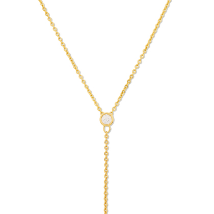 AVA &ndash; Dainty Freshwater Pearl Drop Lariat Necklace alternate image