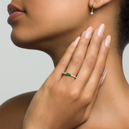 ZOE - Tapered Baguette Pave Ring (SPECIAL) alternate image