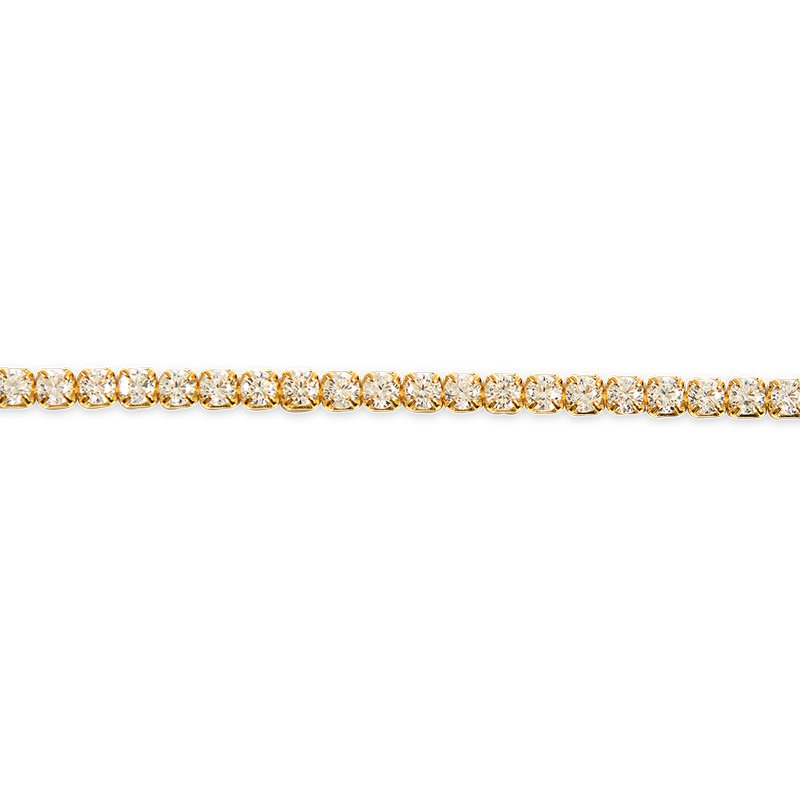 Closeup of Layered BRIA Round Cut Tennis Bracelet in gold