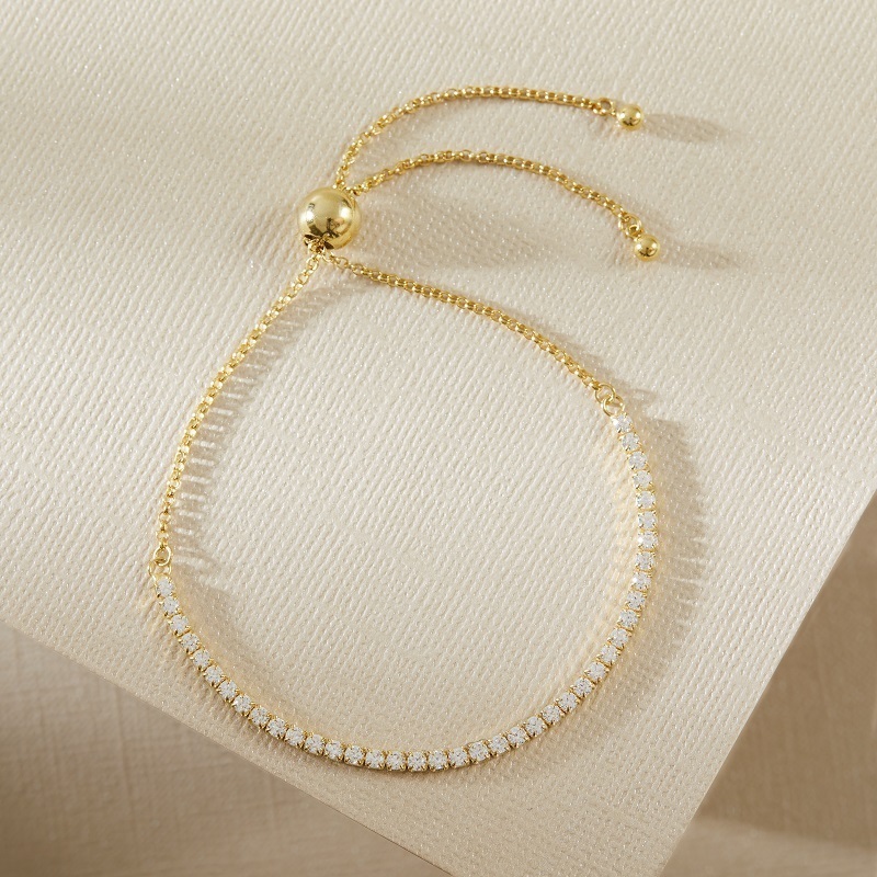 Layered BRIA Round Cut Tennis Bracelet in gold