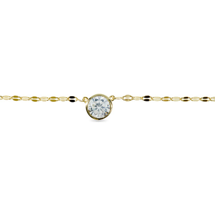  Layered KATIE - Textured Solitaire Necklace in gold