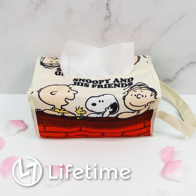 史努比帆布吊掛式面紙套 正版衛生紙套面紙套收納袋snoopy Lifetime一生流行館 吊掛式面紙套 圍牆 紅 From Lifetime一生流行館