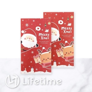 ﹝聖誕立體紙袋2入﹞正版 禮物包裝 提袋 聖誕紙袋 紙袋 聖誕禮物〖LifeTime一生流行館〗-Ⓐ立體袋2入-繽紛耶誕(紅)