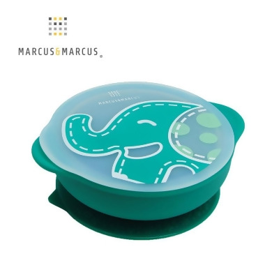 Marcus & Marcus動物樂園幼兒自主學習吸盤碗含蓋/ 大象/ 綠 